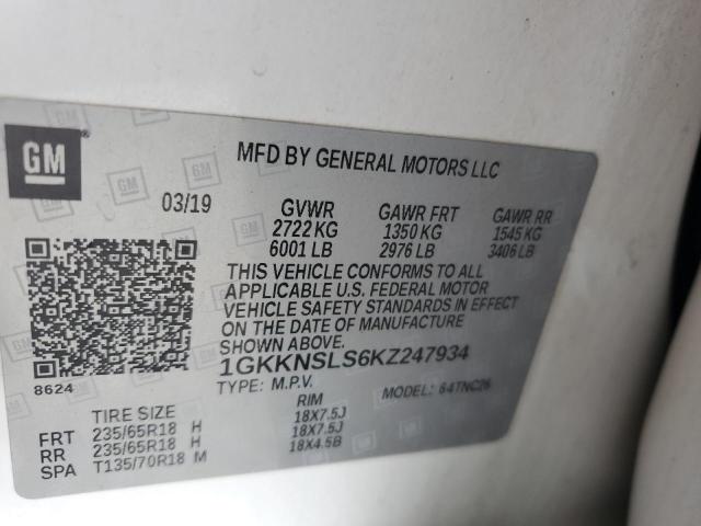 Photo 14 from auction – 2019 GMC ACADIA SLE with VIN 1GKKNSLS6KZ247934