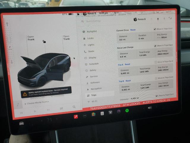 Photo 9 from auction – 2026 TESLA MODEL Y with VIN 7SAYGDEDXTF379955