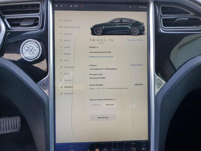 Photo 9 from auction – 2013 TESLA MODEL S with VIN 5YJSA1CN0DFP27472