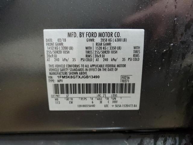 Photo 14 from auction – 2018 FORD EXPLORER S with VIN 1FM5K8GTXJGB13490