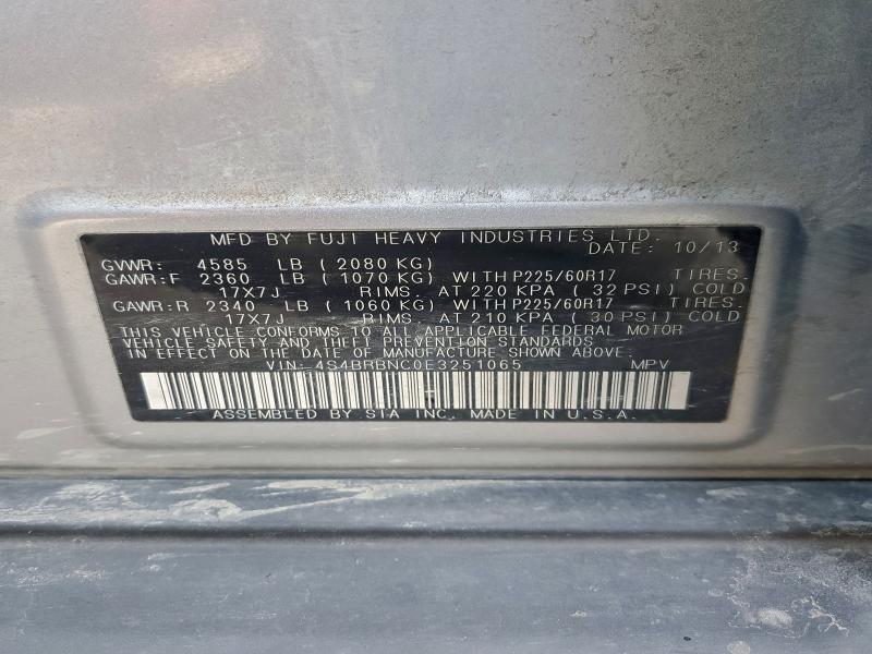 Photo 14 from auction – 2014 SUBARU OUTBACK 2. with VIN 4S4BRBNC0E3251065