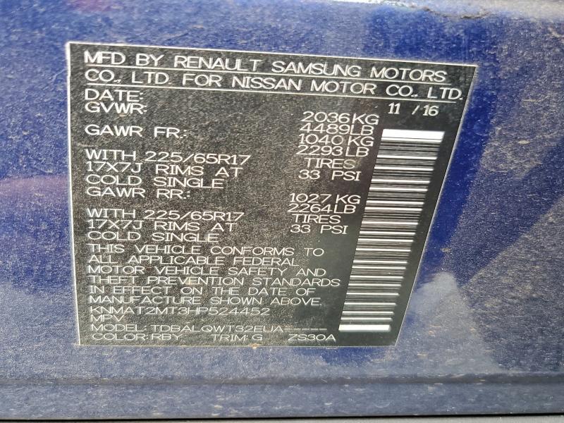 Photo 14 from auction – 2017 NISSAN ROGUE S with VIN KNMAT2MT3HP524452