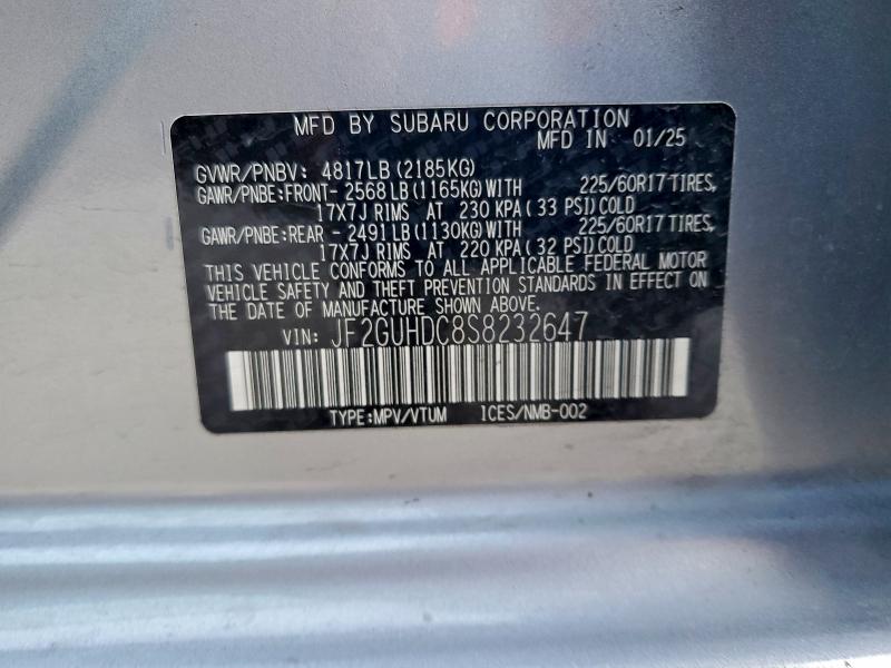 Photo 14 from auction – 2025 SUBARU CROSSTREK with VIN JF2GUHDC8S8232647