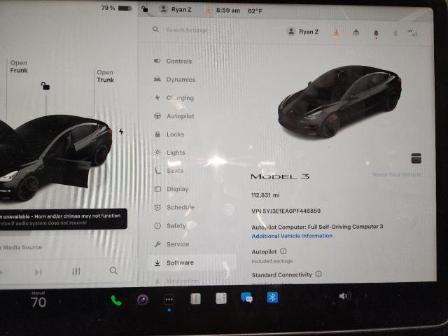 Photo 9 from auction – 2023 TESLA MODEL 3 with VIN 5YJ3E1EA0PF446859