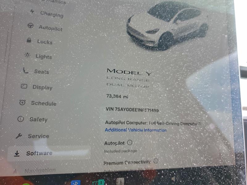 Photo 9 from auction – 2022 TESLA MODEL Y with VIN 7SAYGDEE1NF571499