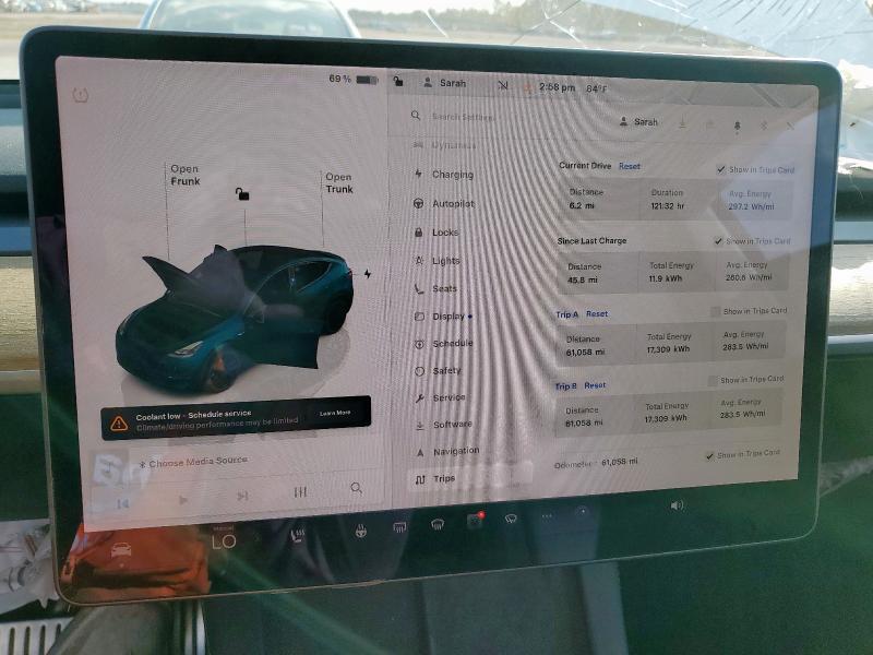 Photo 9 from auction – 2022 TESLA MODEL Y with VIN 7SAYGDEF7NF387760