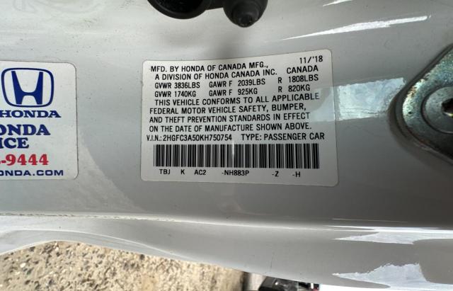 Photo 10 from auction – 2019 HONDA CIVIC SI with VIN 2HGFC3A50KH750754
