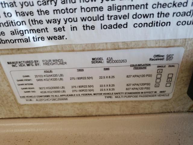 Photo 10 from auction – 2008 FREIGHTLINER CHASSIS X with VIN 4UZFCHCY28CZ69998