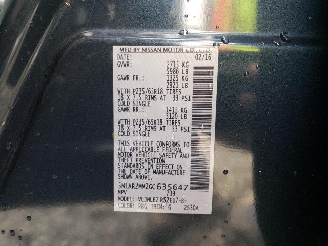 Photo 14 from auction – 2016 NISSAN PATHFINDER with VIN 5N1AR2MM2GC635647
