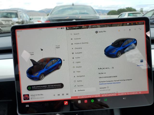 Photo 9 from auction – 2022 TESLA MODEL 3 with VIN 5YJ3E1EA4NF373606