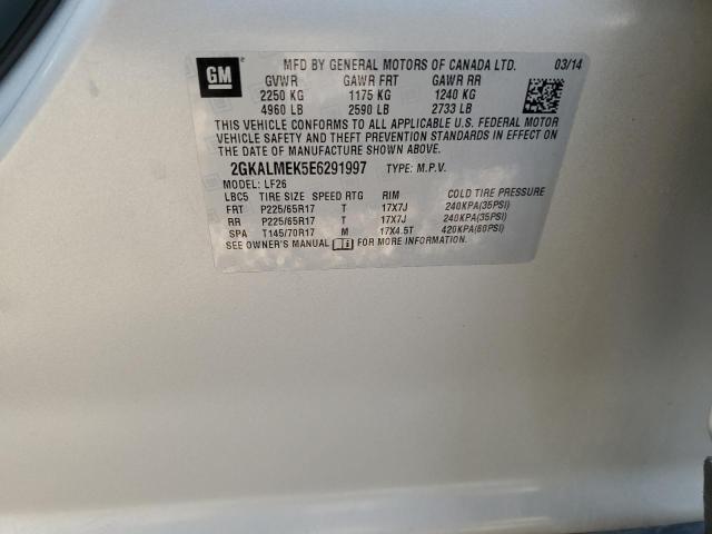 Photo 14 from auction – 2014 GMC TERRAIN SL with VIN 2GKALMEK5E6291997