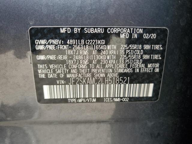 Photo 14 from auction – 2020 SUBARU FORESTER S with VIN JF2SKAMC2LH518521