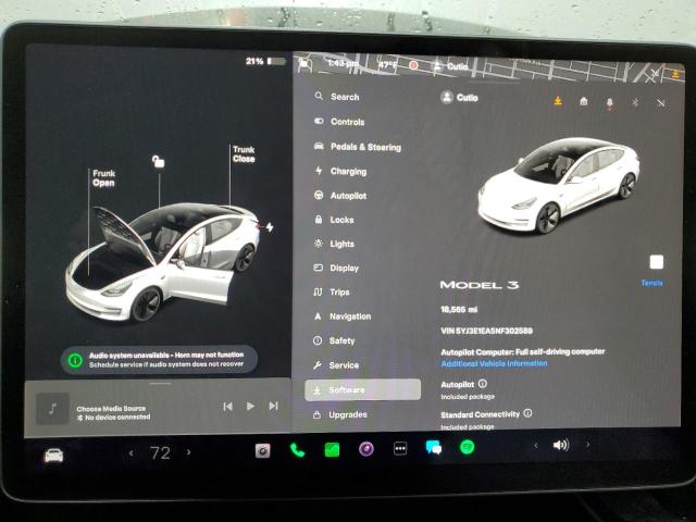 Photo 9 from auction – 2022 TESLA MODEL 3 with VIN 5YJ3E1EA5NF302589