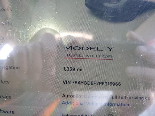 Photo 9 from auction – 2023 TESLA MODEL Y with VIN 7SAYGDEF7PF916966