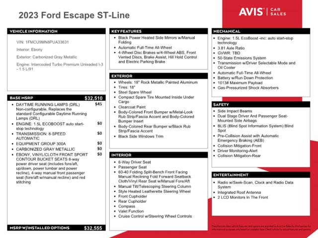 Photo 13 from auction – 2023 FORD ESCAPE ST with VIN 1FMCU9MN8PUA33631