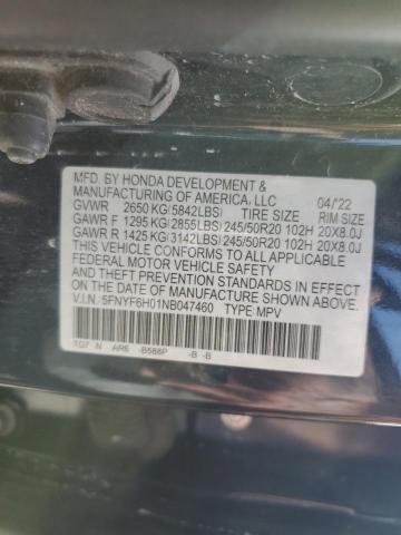 Photo 14 from auction – 2022 HONDA PILOT ELIT with VIN 5FNYF6H01NB047460