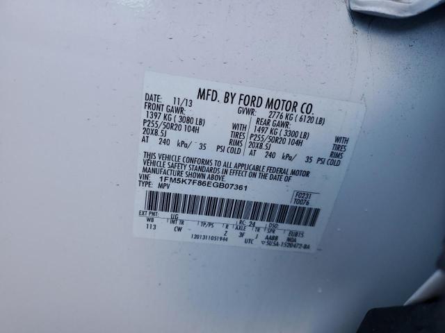 Photo 14 from auction – 2014 FORD EXPLORER L with VIN 1FM5K7F86EGB07361