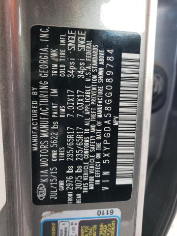 Photo 14 from auction – 2016 KIA SORENTO LX with VIN 5XYPGDA58GG089784