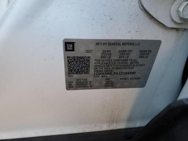 Photo 14 from auction – 2018 GMC ACADIA SLT with VIN 1GKKNMLS6JZ184490