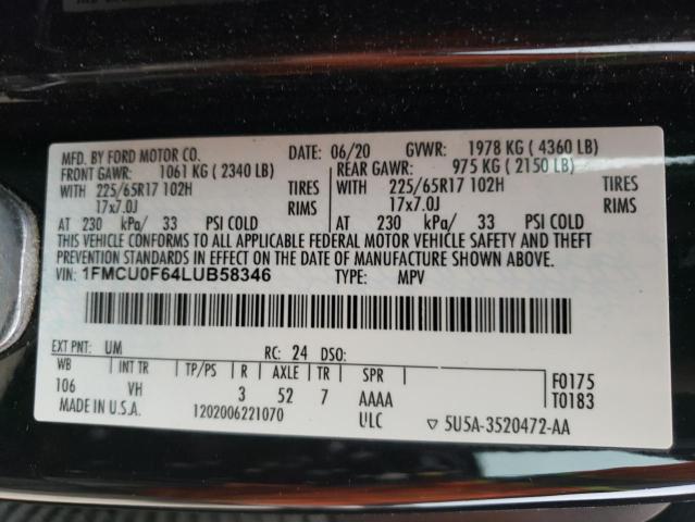 Photo 14 from auction – 2020 FORD ESCAPE S with VIN 1FMCU0F64LUB58346
