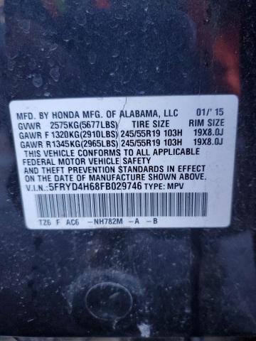 Photo 14 from auction – 2015 ACURA MDX TECHNO with VIN 5FRYD4H68FB029746