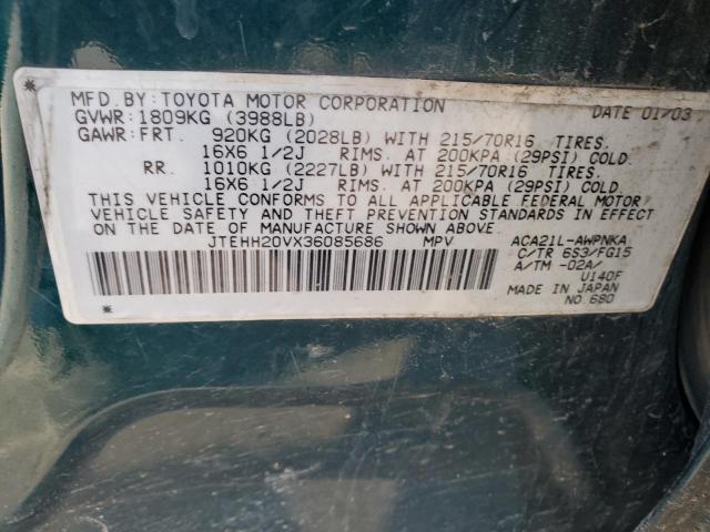 Photo 14 from auction – 2003 TOYOTA RAV4 with VIN JTEHH20VX36085686