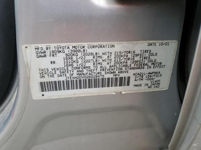 Photo 14 from auction – 2002 TOYOTA RAV4 with VIN JTEHH20V026028475