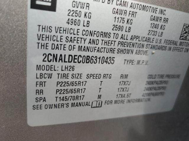 Photo 14 from auction – 2011 CHEVROLET EQUINOX LT with VIN 2CNALDEC0B6310435