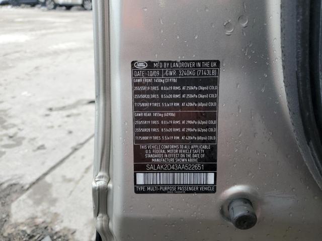 Photo 14 from auction – 2010 LAND ROVER LR4 HSE LU with VIN SALAK2D43AA522651