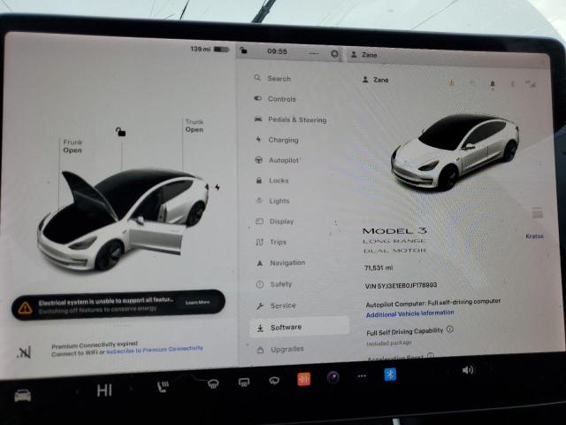 Photo 9 from auction – 2018 TESLA MODEL 3 with VIN 5YJ3E1EB0JF178993