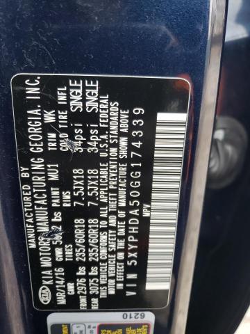 Photo 14 from auction – 2016 KIA SORENTO EX with VIN 5XYPHDA50GG174339