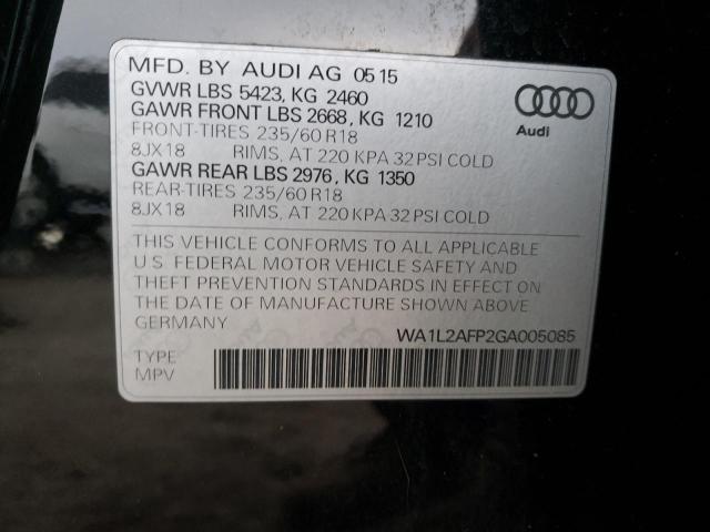 Photo 14 from auction – 2016 AUDI Q5 PREMIUM with VIN WA1L2AFP2GA005085