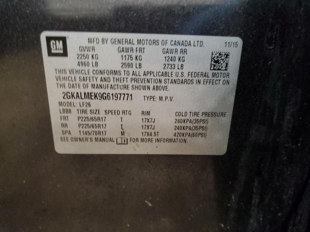 Photo 14 from auction – 2016 GMC TERRAIN SL with VIN 2GKALMEK9G6197771
