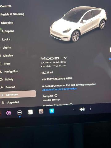 Photo 8 from auction – 2022 TESLA MODEL Y with VIN 7SAYGAEE0NF315854