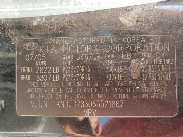 Photo 14 from auction – 2006 KIA SORENTO EX with VIN KNDJD733065521867