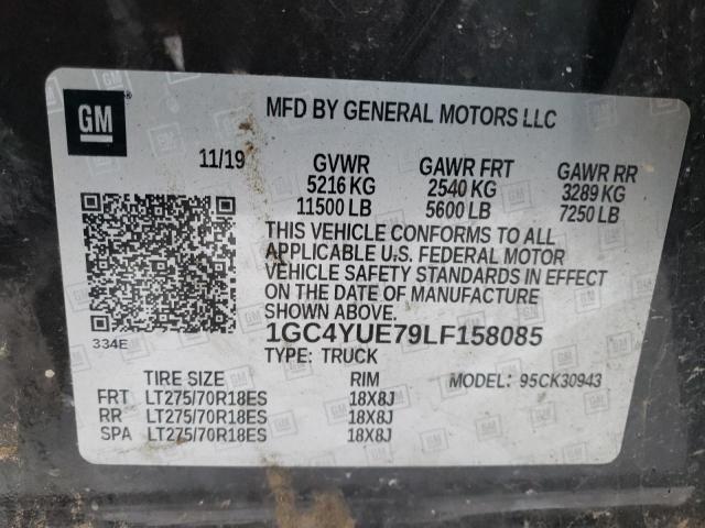Photo 10 from auction – 2020 CHEVROLET SILVERADO with VIN 1GC4YUE79LF158085