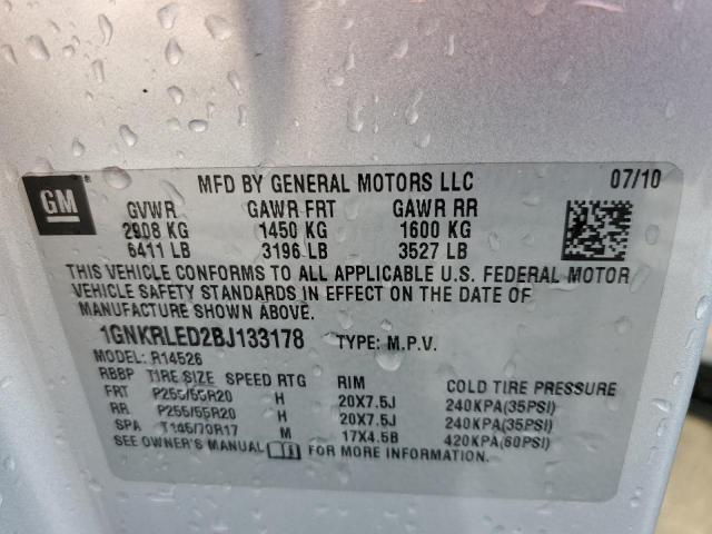 Photo 14 from auction – 2011 CHEVROLET TRAVERSE L with VIN 1GNKRLED2BJ133178