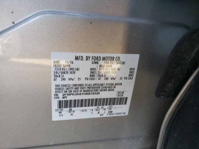 Photo 14 from auction – 2017 FORD EDGE TITAN with VIN 2FMPK3K81HBB16326