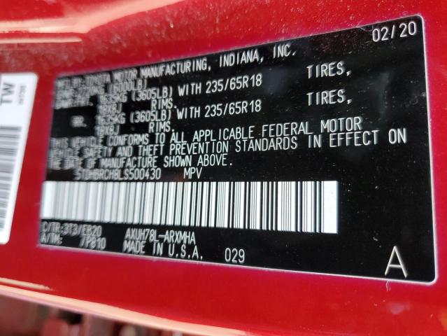 Photo 14 from auction – 2020 TOYOTA HIGHLANDER with VIN 5TDHBRCH8LS500430