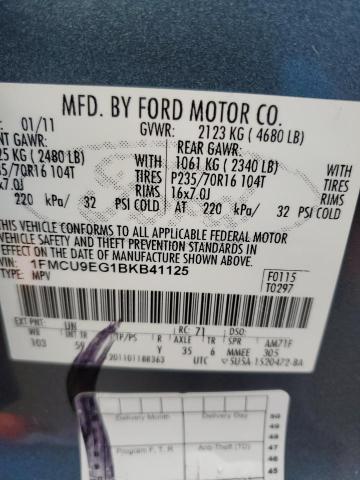 Photo 14 from auction – 2011 FORD ESCAPE LIM with VIN 1FMCU9EG1BKB41125