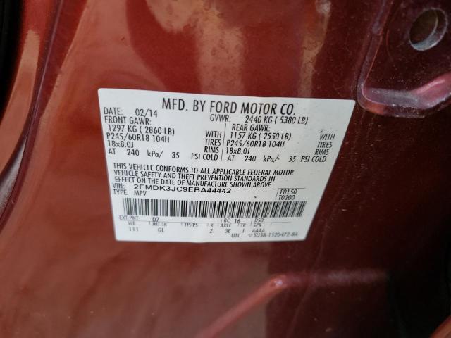 Photo 14 from auction – 2014 FORD EDGE with VIN 2FMDK3JC9EBA44442