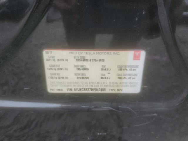 Photo 14 from auction – 2017 TESLA MODEL X with VIN 5YJXCBE27HF040455