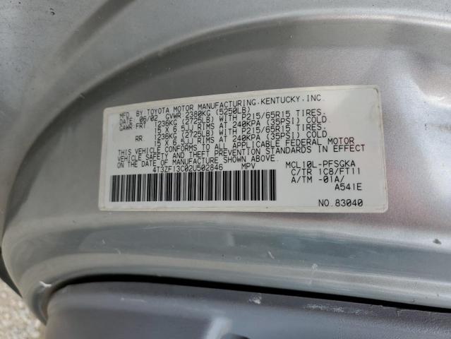 Photo 14 from auction – 2002 TOYOTA SIENNA LE with VIN 4T3ZF13C02U502846