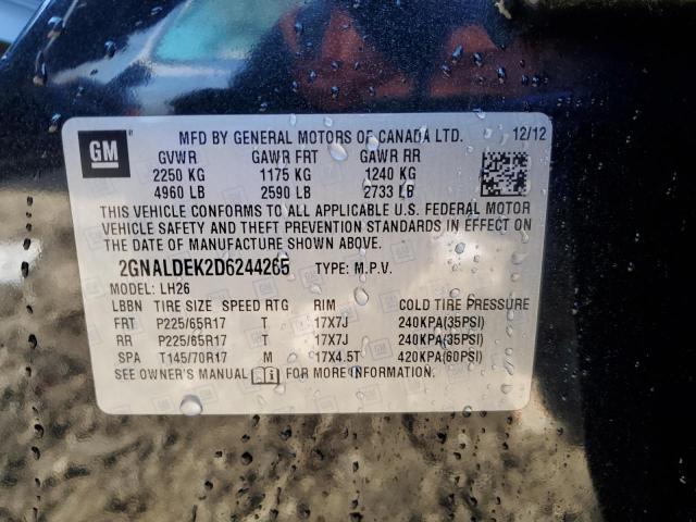 Photo 14 from auction – 2013 CHEVROLET EQUINOX LT with VIN 2GNALDEK2D6244265