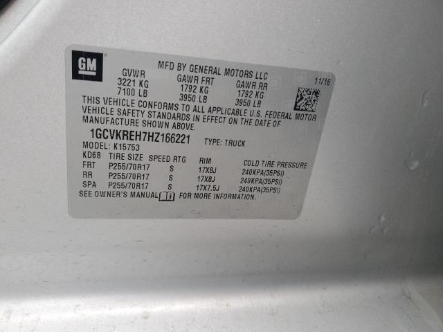 Photo 14 from auction – 2017 CHEVROLET SILVERADO with VIN 1GCVKREH7HZ166221