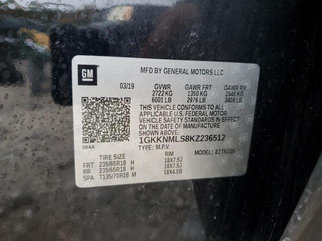 Photo 14 from auction – 2019 GMC ACADIA SLT with VIN 1GKKNMLS8KZ236512