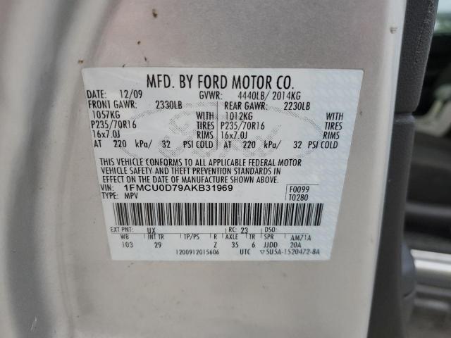 Photo 14 from auction – 2010 FORD ESCAPE XLT with VIN 1FMCU0D79AKB31969