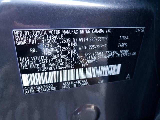 Photo 14 from auction – 2016 TOYOTA RAV4 LE with VIN 2T3BFREV4GW445945