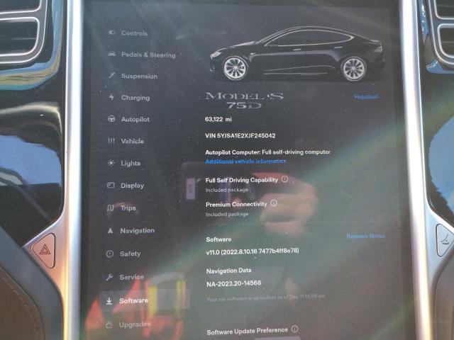 Photo 9 from auction – 2018 TESLA MODEL S with VIN 5YJSA1E2XJF245042