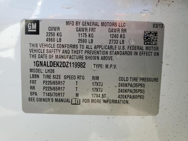 Photo 14 from auction – 2013 CHEVROLET EQUINOX LT with VIN 1GNALDEK2DZ119982